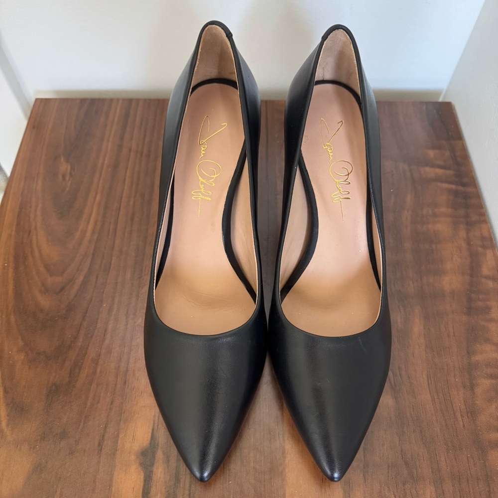 Size 8 Joan Oloff Classic Black Heels Pumps Deborah Black Lux Nappa Made Brazil - Picture 7 of 16